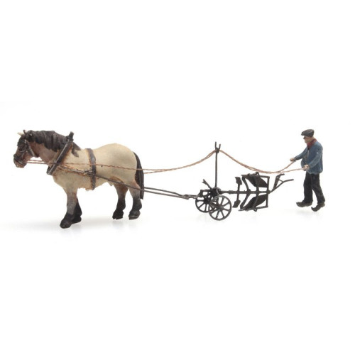 Artitec N 316.068 Paard en Ploeg kant en klaar resin, geverfd - Modeltreinshop