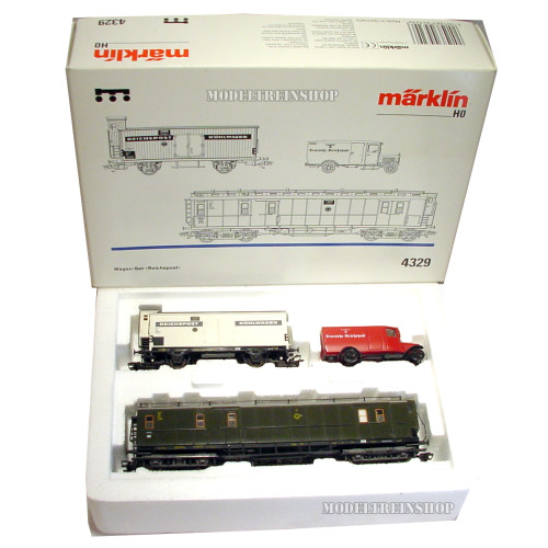 Marklin H0 4329 wagen set Reichspost - Modeltreinshop