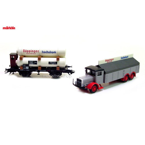 Marklin H0 48004 Museum Wagen Set 2004 Ketelwagen Göppinger Sauerbrunn" - Modeltreinshop