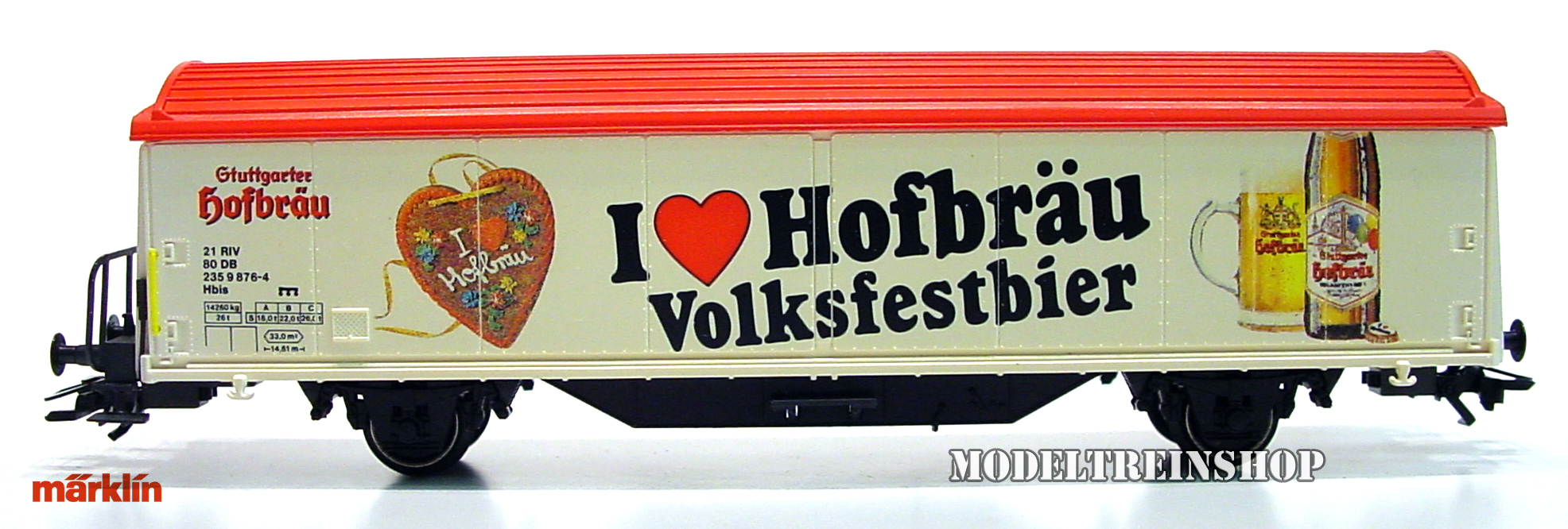 Marklin HO 31772 Schuifwandwagen I Love Hofbräu Volksfestbier - Modeltreinshop