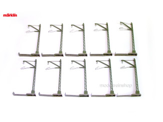 Marklin M rail H0 7009 V2 Aansluit Bovenleiding mast 10 stuks - Modeltreinshop