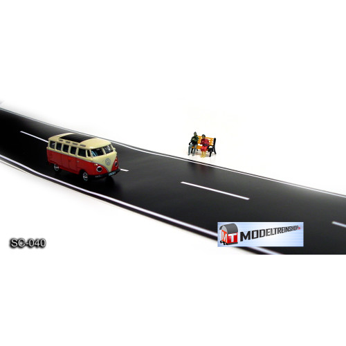 HO Schaal 1:87 - Weg Strip Zwart SC-040Z - Modeltreinshop