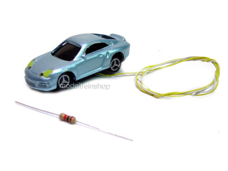H0 - Auto Metallic Blauw met Voor- en Achter Led licht - Modeltreinshop
