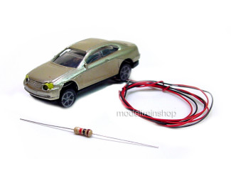 H0 - Auto Goud met Voor- en Achter Led licht - Modeltreinshop