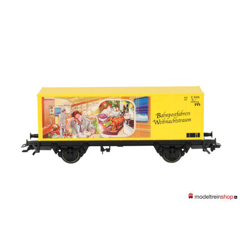 Marklin H0 94152 Bahnpostfahrers Weihnachtstraum", an den Stirnseiten: "Frohe Weihnachten 2002 kerstwagen - Modeltreinshop