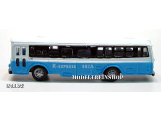 N Auto Bus wit en Blauw - Metaal - Modeltreinshop