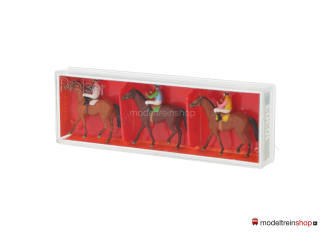 Preiser H0 10303 Jockies rijpaarden - Modeltreinshop