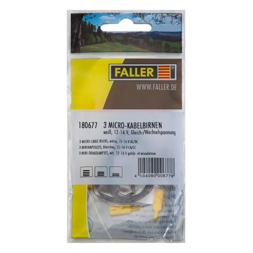 Faller 180677 3 mini draadlampjes wit - Modeltreinshop