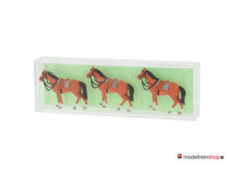 Preiser H0 0074 3 Paarden - Modeltreinshop