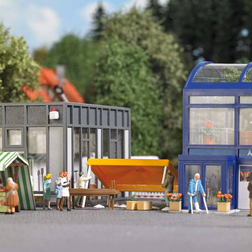 Busch H0 1821 de Bouw van een marktkraam - Modeltreinshop