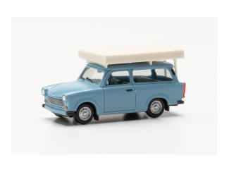 Herpa H0 024181-003 Trabant 601 S Universele + daktent blauw - Modeltreinshop