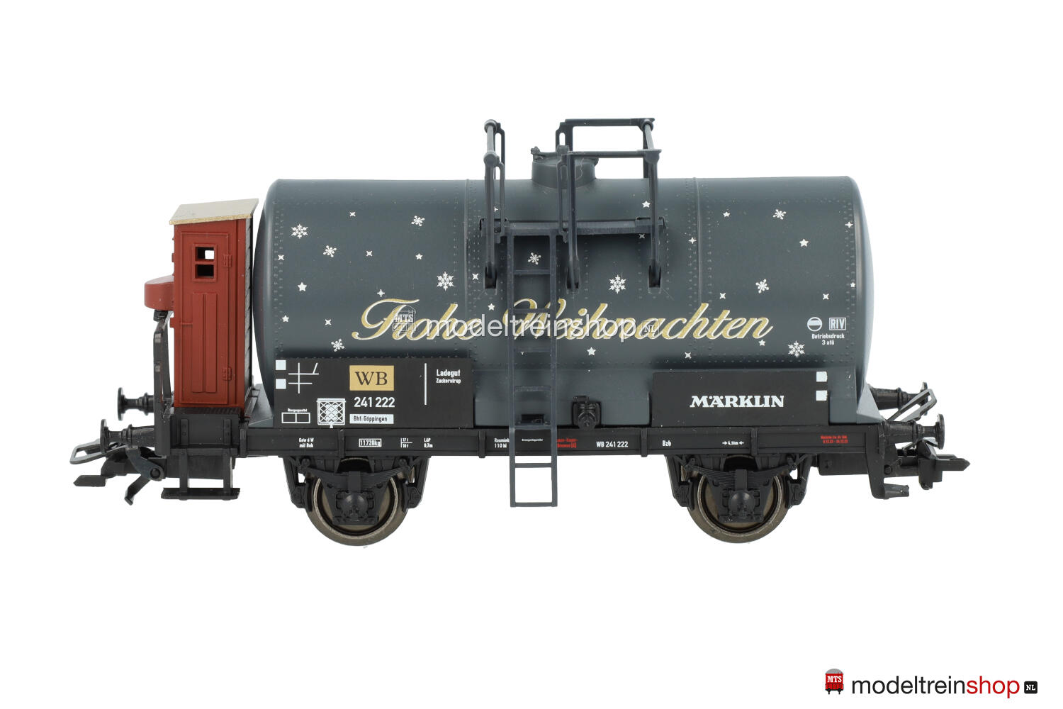 Marklin H0 48422 Ketelwagen met remhuisje Weihnachten 2022 - Kerstwagen - Modeltreinshop
