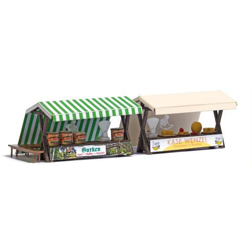 Busch H0 1822 Marktkramen augurken & kaas - Modeltreinshop