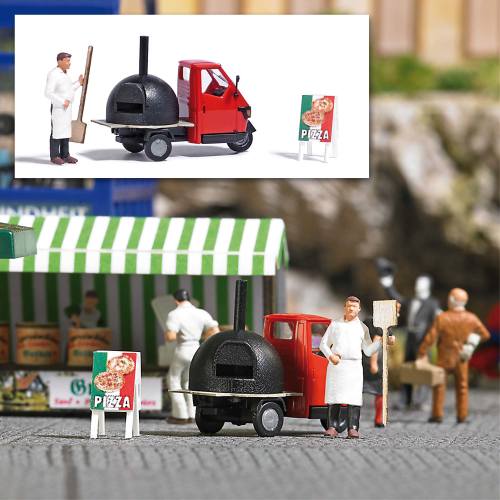 Busch H0 7992 mobiele pizzamaker - Mobiele Pizzaoven - Modeltreinshop