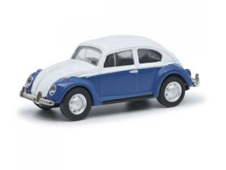 Schuco H0 26706 VW Kever blauw wit - Modeltreinshop