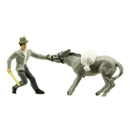 Preiser H0 29087 Man met Koppige ezel - Modeltreinshop