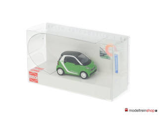 Busch H0 46225 Smart Fortwo Coupé Elektrisch rijden Groen - met laadpaal - Modeltreinshop