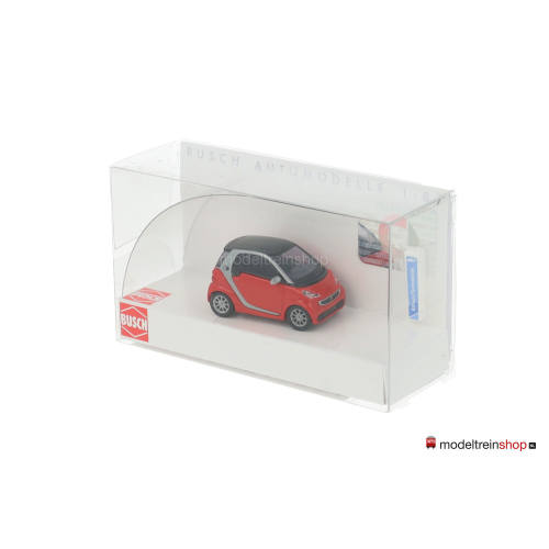 Busch H0 46226 Smart Fortwo Coupé Elektrisch rijden Rood - met laadpaal - Modeltreinshop