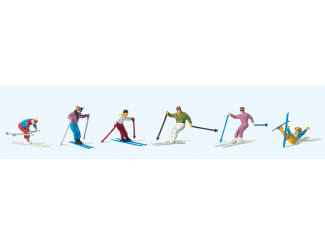 Preiser H0 10313 Afdalende skiers - Modeltreinshop