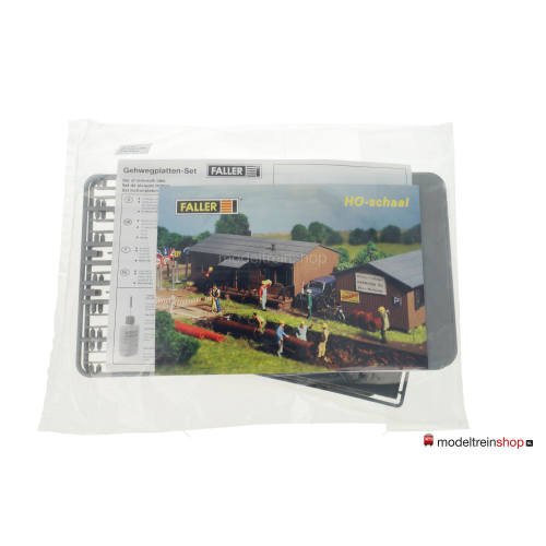 Faller HO 180597 Set Trottoirplaten en Bouwkeet - Modeltreinshop