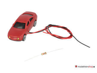 H0 - Auto Donkerrood met Voor- en Achter Led licht - Modeltreinshop