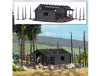 Bush H0 1853 Uitgebrande Blokhut - Modeltreinshop