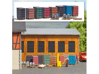 Busch H0 1814 12 echt houten pallets - Modeltreinshop