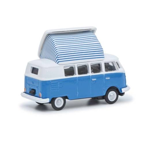Schuco H0 26711 VW T1c camper blauw/wit - Modeltreinshop