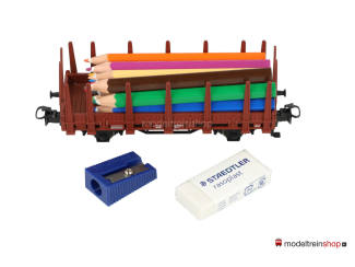 Marklin H0 48619 Rongenwagen beladen met potloden, gum en puntenslijper - Modeltreinshop