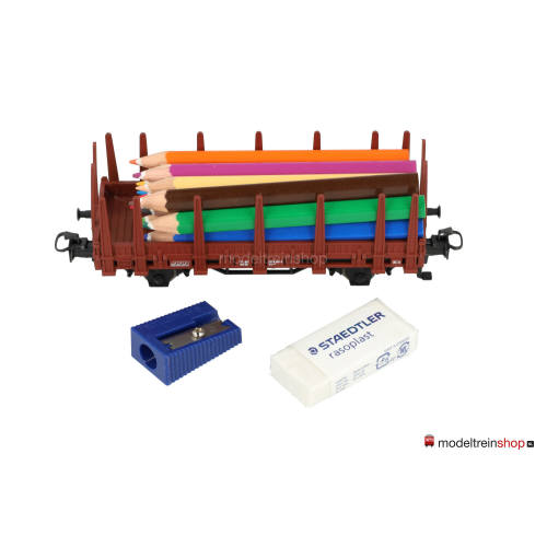 Marklin H0 48619 Rongenwagen beladen met potloden, gum en puntenslijper - Modeltreinshop