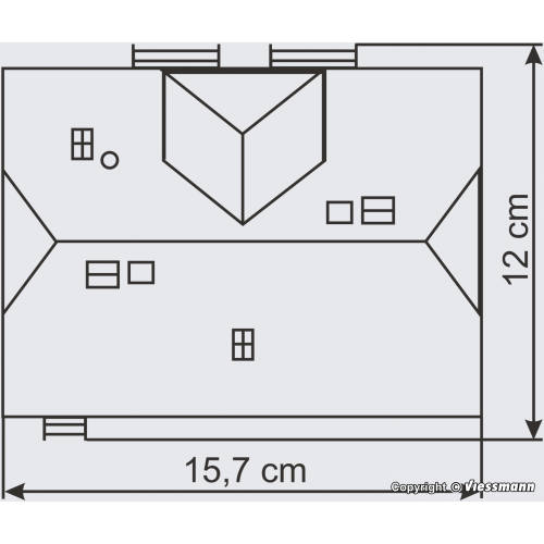 Vollmer HO 43570 Kleine dorpsschool - Modeltreinshop