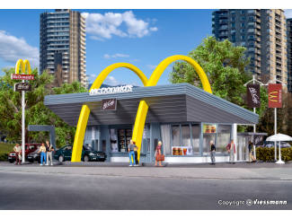 Vollmer HO 43634 McDonald's fastfoodrestaurant met McDrive - Modeltreinshop
