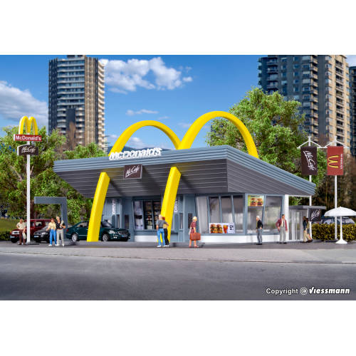 Vollmer HO 43634 McDonald's fastfoodrestaurant met McDrive - Modeltreinshop