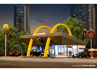 Vollmer HO 43634 McDonald's fastfoodrestaurant met McDrive - Modeltreinshop