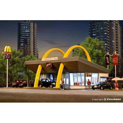 Vollmer HO 43634 McDonald's fastfoodrestaurant met McDrive - Modeltreinshop