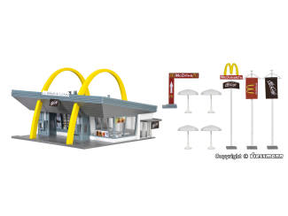 Vollmer HO 43634 McDonald's fastfoodrestaurant met McDrive - Modeltreinshop