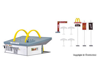 Vollmer HO 43634 McDonald's fastfoodrestaurant met McDrive - Modeltreinshop