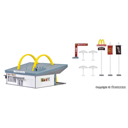 Vollmer HO 43634 McDonald's fastfoodrestaurant met McDrive - Modeltreinshop