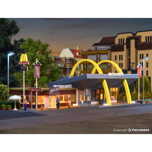Vollmer HO 43635 McDonald's fastfoodrestaurant met McCafé - Modeltreinshop