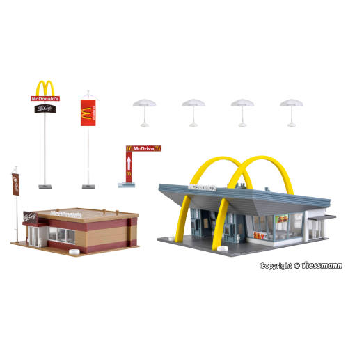 Vollmer HO 43635 McDonald's fastfoodrestaurant met McCafé - Modeltreinshop