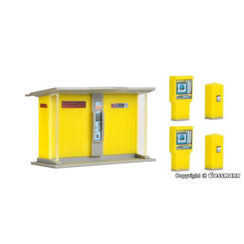 Vollmer HO 43777 DHL Packstation met brievenbussen en postzegelmachines - Modeltreinshop