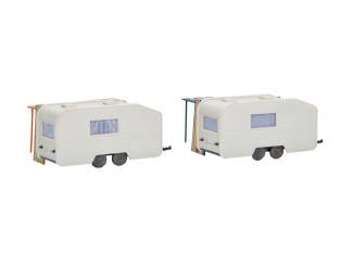 Vollmer HO 45145 kampeerauto - Caravans 2 stuks - Modeltreinshop