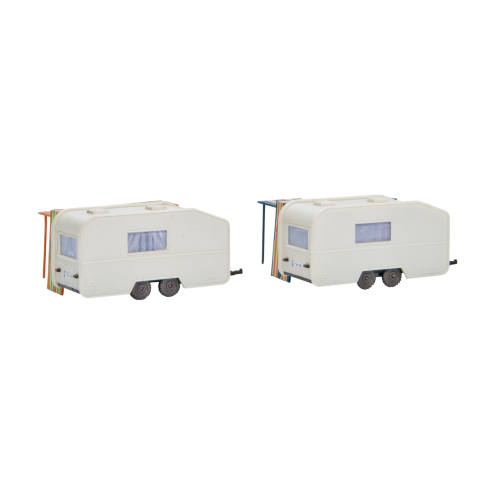 Vollmer HO 45145 kampeerauto - Caravans 2 stuks - Modeltreinshop