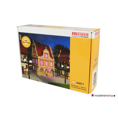 Vollmer HO 43871 Nachtclub "L'Amore" met LED-verlichting - Modeltreinshop