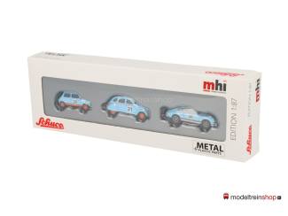 Schuco H0 26716 Mini Cooper, Citroen 2CV, Porsche 911 Vintage Racing Set MHI - Modeltreinshop