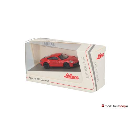 Schuco H0 26704 Porsche 911 (992) Carrera S coupe Rood - Modeltreinshop