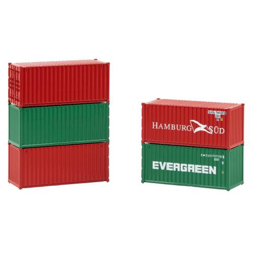 Faller HO 182051 20' Container set 5 stuks - Modeltreinshop