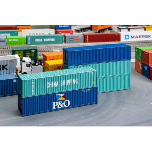 Faller HO 182151 40' Container set 5 stuks - Modeltreinshop