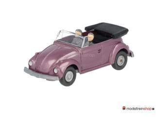 Wiking H0 03301 Volkwagen Kever Cabriolet Violet met 2 figuren - Modeltreinshop