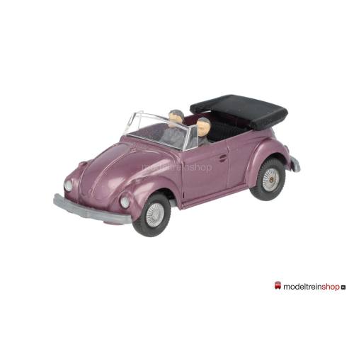 Wiking H0 03301 Volkwagen Kever Cabriolet Violet met 2 figuren - Modeltreinshop